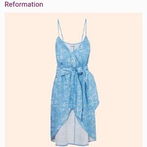 Reformation Court Linen wrap dress